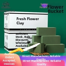 Absorbent green flower foam bricks set with a utility knife for floral arrangements