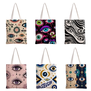 Sac Fourre-Tout En Toile Grande Capacité Réutilisable Sac À Main Épaule Imprimé Graphique Animal Dessin Animé Pour Femmes