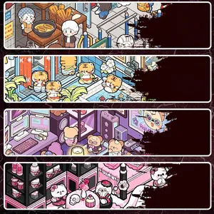Vertical collage of four creative miniature sticker scenes featuring vintage and modern themes