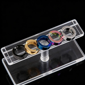 Five-piece punk non-piercing stainless steel ear cuffs set in assorted metal colors