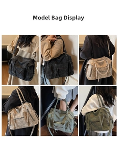 Multi-color vintage leather tote bags showing large capacity and multi-pocket design