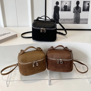 Matte and lychee leather square handbags in black, brown, and coffee with top handles