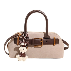 Modische minimalistische Damentasche Umhängetasche mit Hundezierde, eleganter Shopper Beutel.