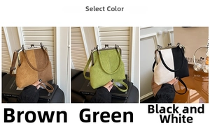 Close-up of vintage matte doctor bags in brown, retro green, and black-white colors