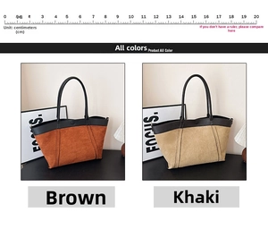 Bolsos tote de ante en marrón y caqui con correas de cuero y cierre magnético detallado