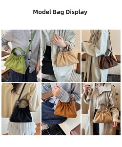 Collage de sacs nuages plissés multicolores montrant divers styles de porté main et bandoulière