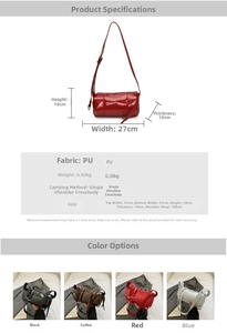 Detailed size specifications for a retro cylindrical PU leather crossbody bag