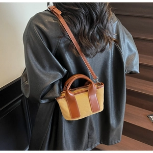 Borsa a tracolla in tela da donna vintage colore contrasto piccola borsa casual elegante