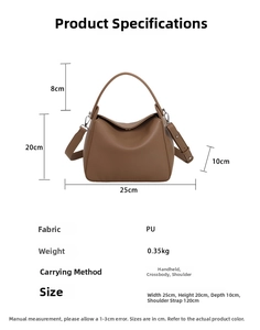 Dimensions détaillées du sac Boston en cuir marron avec bandoulière de 120 cm
