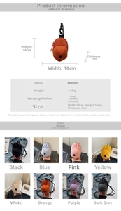 Detailed size specifications and color matrix of the mini canvas baseball cap shaped bag