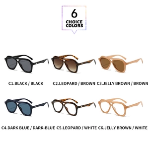Detailed grid display of classic double bridge aviator sunglasses in six assorted colors