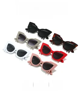 Various colored cat-eye sunglasses with unique water-drop frame designs for party fashion