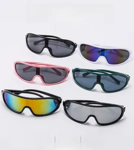 Outdoor cycling sunglasses showing six different frame and lens color variations