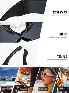 Detail view of heart flame sunglasses featuring reinforced hinges and cozy nose pads