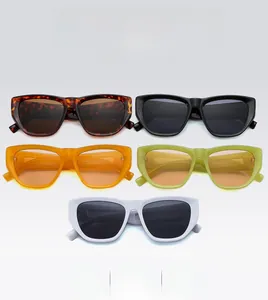 Collection of retro Y2K cat-eye sunglasses in five assorted candy colors and patterns