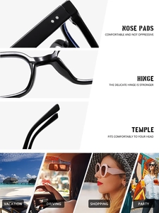 Detail view of the integrated nose pads and durable metal hinges on black vintage frames