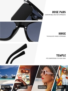 Detailansicht der verstärkten Scharniere und Nasenpads der schwarzen Retro-Sonnenbrille