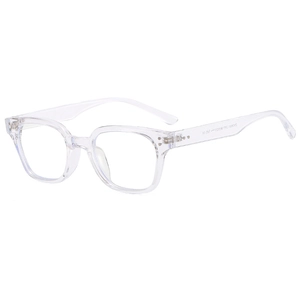 Retro transparent square anti-blue light glasses with rivets and CE markings
