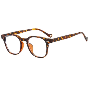 Modische runde Brille in Schildpatt-Optik mit Blaulichtfilter im Retro-Stil für Damen und Herren