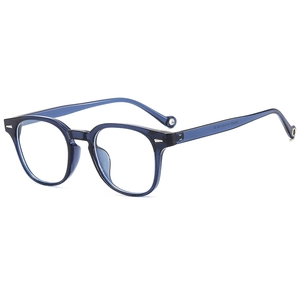 Modische blau transparente Blaulichtfilter Brille mit minimalistischem Retro Rahmen Unisex