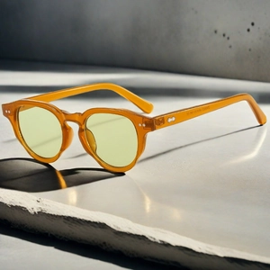 Vintage Round Sunglasses PC Frame AC Lens UV400 Protection Rivet Retro Fashion Streetwear For Men Women