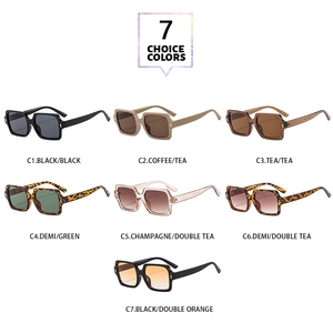 Flache Darstellung der quadratischen Oversized-Sonnenbrille mit 7 trendigen Farboptionen