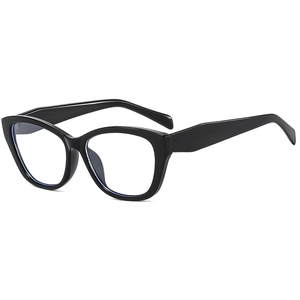 Classic black cat-eye anti-blue light glasses frame with polished finish for students