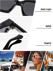 Detail view of comfortable nose pads and reinforced hinges on trendy oversized sunglasses