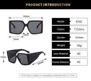 Guide des tailles détaillé pour lunettes de soleil carrées avec mesures précises du cadre