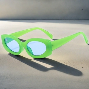 Lunettes De Soleil Rétro Ovales Yeux De Chat Protection UV400 Monture PC Verre AC Style Y2K Mode Hommes Et Femmes