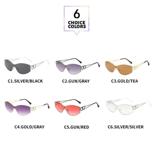 Selection of double heart cat eye sunglasses in multiple trendy lens and frame colors