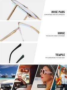 Detail view of cat eye frame with pearl nose pads and sturdy hinges for daily wear