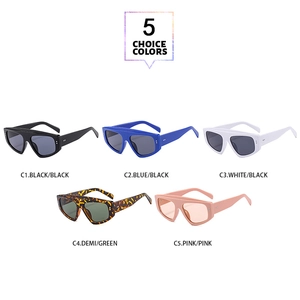 Detailed collection of retro square frame aviator sunglasses in five assorted colors