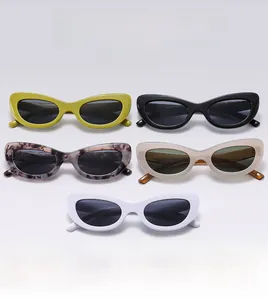 Multiple color options of chunky cat eye sunglasses in a neat matrix display