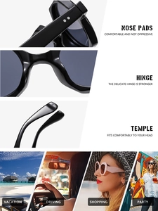 Detail view of comfortable nose pads and sturdy hinges on black polygon sunglasses