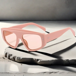 Fashion Square Oversized Sunglasses PC Frame AC Lens UV400 Retro Flat Top Rivet Travel Party Eyewear For Women And Men