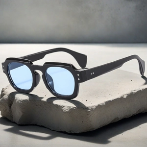 Vintage Square Sunglasses Retro Irregular PC Frame Metal Rivet UV400 Protection Street Style Eyewear For Men Women