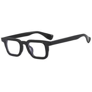Futuristic square frame sunglasses with thick black rectangular design and punk style