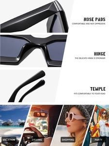 Close-up of sleek black frames featuring integrated nose pads and sturdy metal hinges