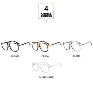 Montures de lunettes rétro à double pont en noir, écaille, gris et transparent au choix