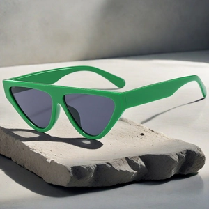 Fashion Triangle Cat Eye Sunglasses Vintage UV400 Protection Plastic Frame Acrylic Lens Punk Street Style Women Men