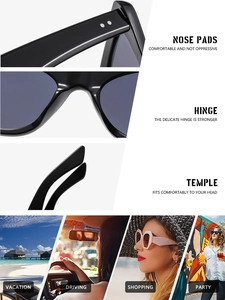 Detail of vintage cat-eye sunglasses with reinforced hinges and comfortable nose pads