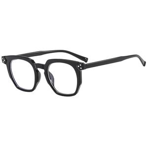 Fashionable retro black polygon frame anti-blue light glasses for men and women