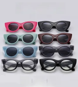 Detailed grid showing eight assorted colors of cat eye sunglasses in a premium matte finish