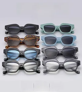 Detailed display of trendy square frame sunglasses in multiple colors and durable materials