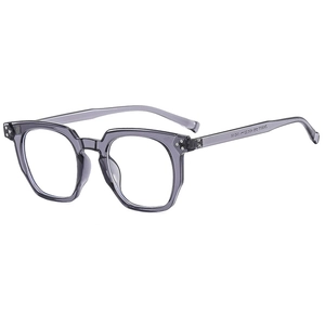 Classic transparent grey TR90 blue light blocking glasses with stylish polygon frame
