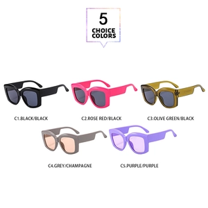 Multi-color selection of oversized square sunglasses in five trendy fashion frame styles