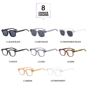 Grille détaillée de lunettes rétro à monture épaisse en 8 couleurs tendance et variées