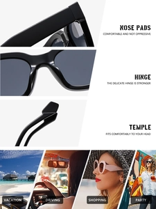 Detail of ergonomic temples and reinforced hinges on stylish oversized sunglasses