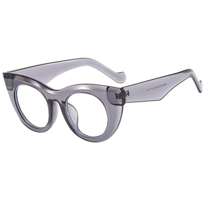 Fashionable grey translucent cat eye sunglasses with stylish streamlined frame for women